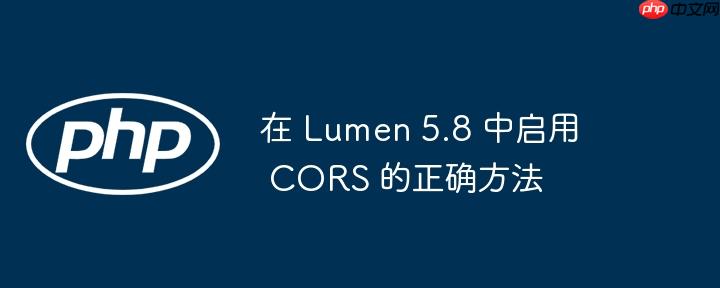 在 lumen 5.8 中启用 cors 的正确方法