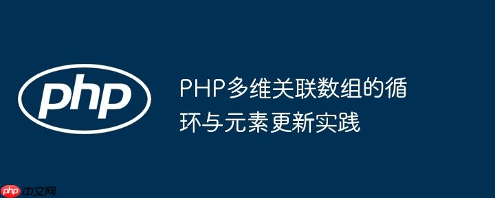 PHP多维关联数组的循环与元素更新实践