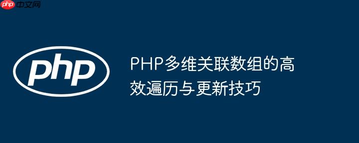 PHP多维关联数组的高效遍历与更新技巧