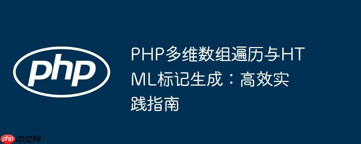 PHP多维数组遍历与HTML标记生成：高效实践指南