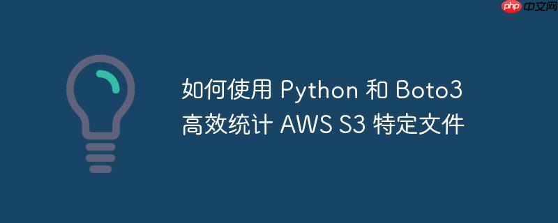 如何使用 python 和 boto3 高效统计 aws s3 特定文件