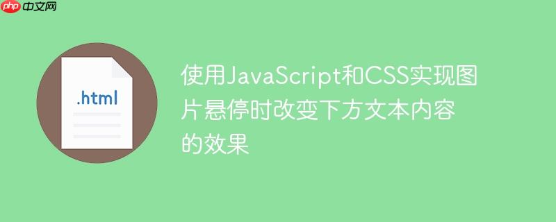 使用JavaScript和CSS实现图片悬停时改变下方文本内容的效果