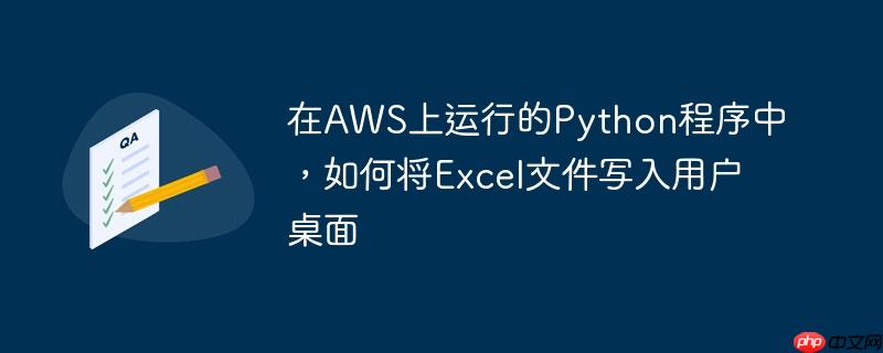 在aws上运行的python程序中，如何将excel文件写入用户桌面