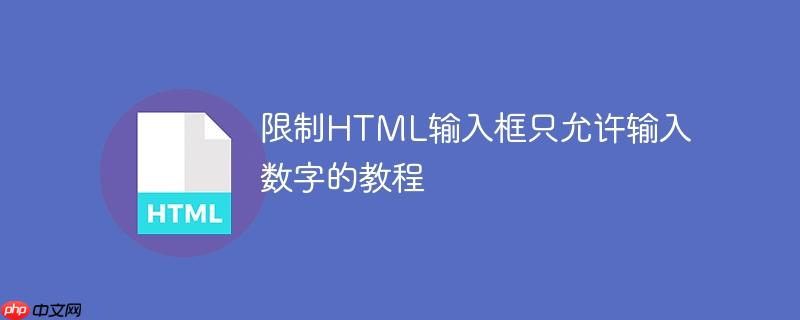 限制HTML输入框只允许输入数字的教程