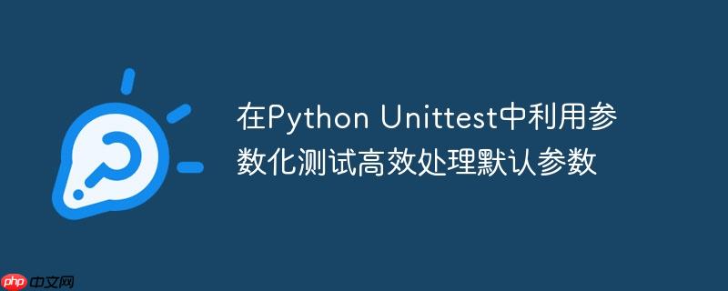 在python unittest中利用参数化测试高效处理默认参数