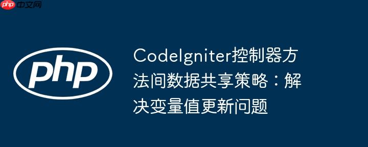 CodeIgniter控制器方法间数据共享策略：解决变量值更新问题