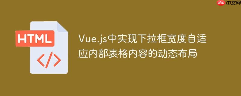 Vue.js中实现下拉框宽度自适应内部表格内容的动态布局