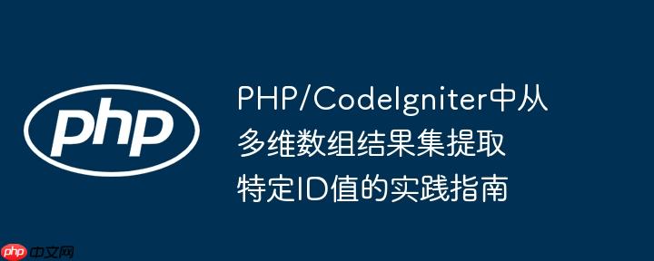 PHP/CodeIgniter中从多维数组结果集提取特定ID值的实践指南