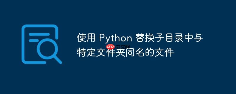 使用 python 替换子目录中与特定文件夹同名的文件