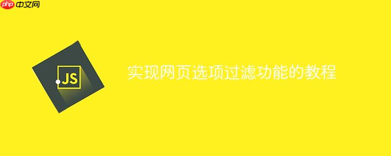 实现网页选项过滤功能的教程