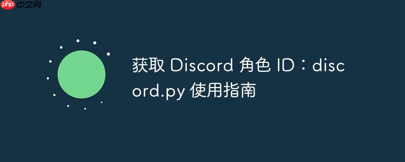 获取 discord 角色 id：discord.py 使用指南