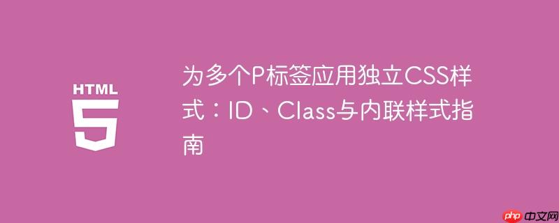 为多个P标签应用独立CSS样式：ID、Class与内联样式指南