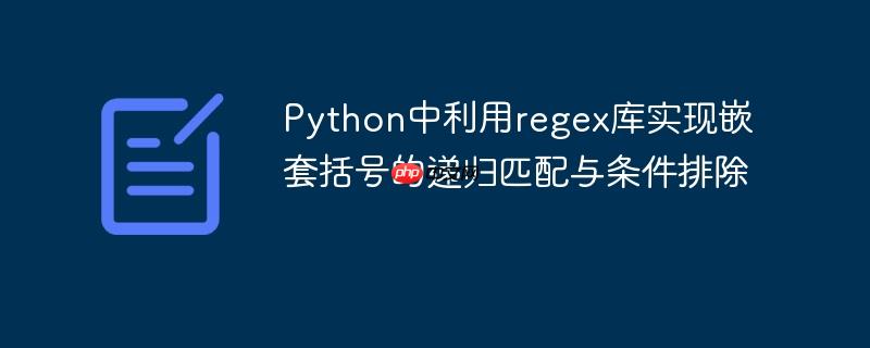 Python中利用regex库实现嵌套括号的递归匹配与条件排除