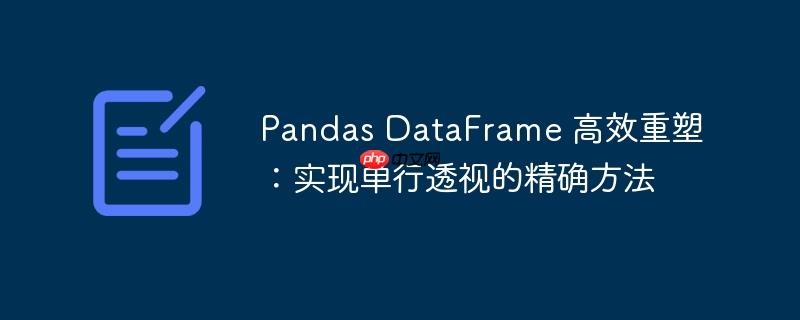 Pandas DataFrame 高效重塑：实现单行透视的精确方法