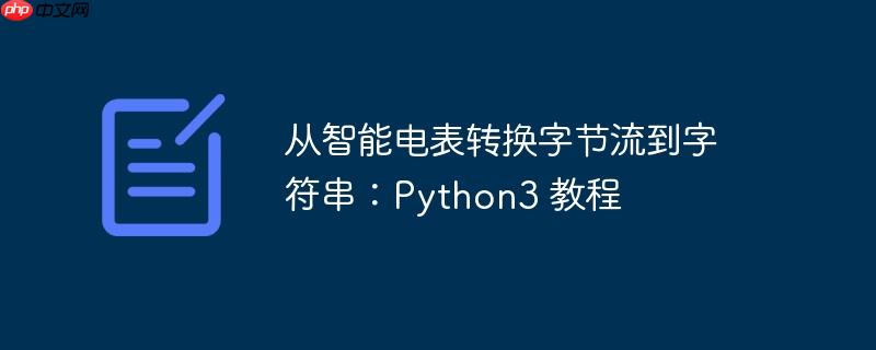 从智能电表转换字节流到字符串：python3 教程