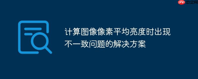 计算图像像素平均亮度时出现不一致问题的解决方案