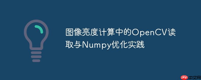 图像亮度计算中的OpenCV读取与Numpy优化实践