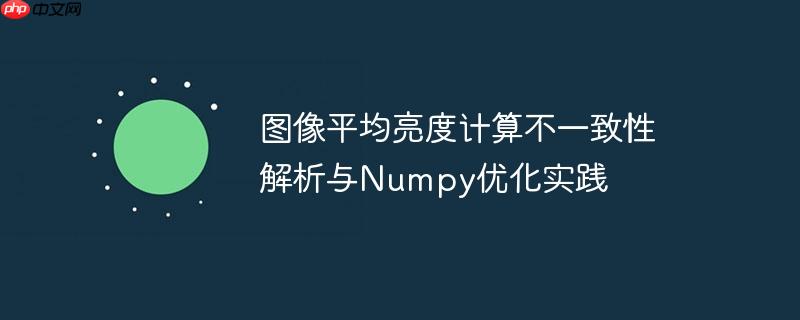 图像平均亮度计算不一致性解析与Numpy优化实践