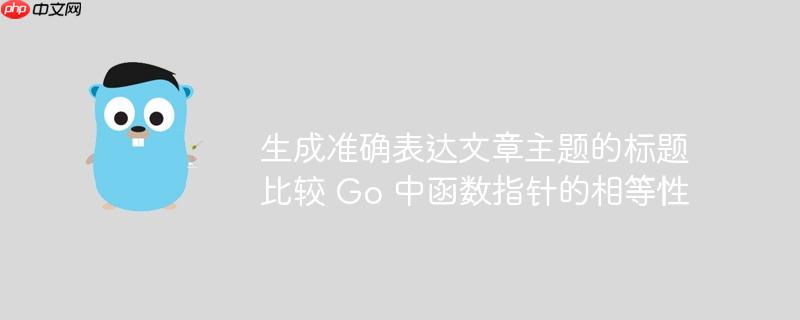 生成准确表达文章主题的标题
比较 Go 中函数指针的相等性