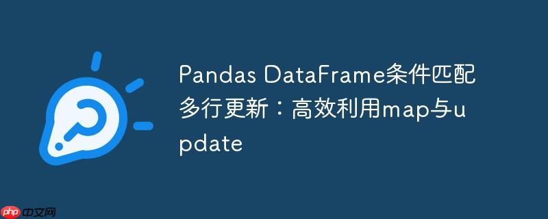 Pandas DataFrame条件匹配多行更新：高效利用map与update