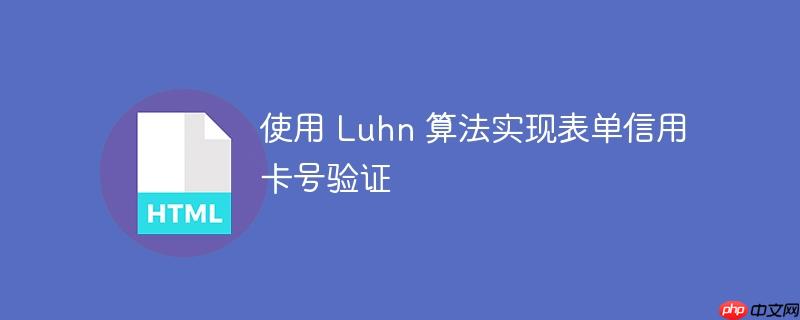 使用 Luhn 算法实现表单信用卡号验证