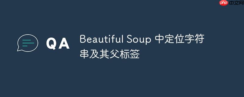 beautiful soup 中定位字符串及其父标签