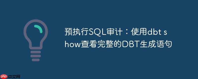 预执行sql审计：使用dbt show查看完整的dbt生成语句