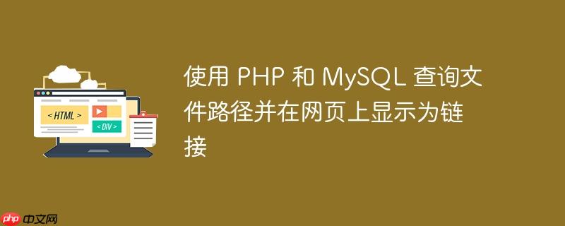 使用 PHP 和 MySQL 查询文件路径并在网页上显示为链接
