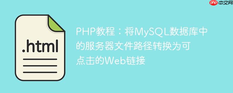 PHP教程：将MySQL数据库中的服务器文件路径转换为可点击的Web链接