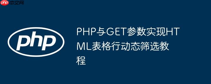PHP与GET参数实现HTML表格行动态筛选教程