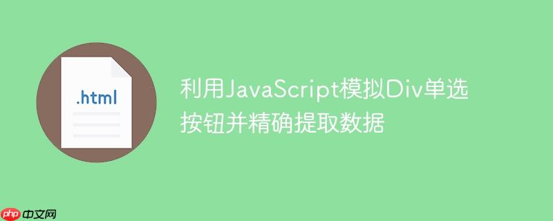 利用JavaScript模拟Div单选按钮并精确提取数据