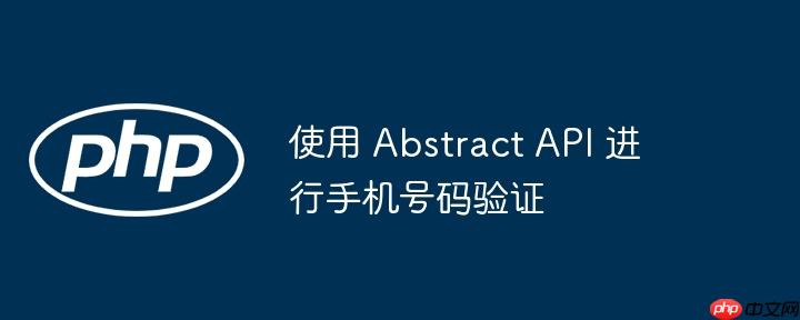 使用 Abstract API 进行手机号码验证