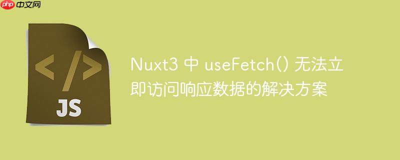 Nuxt3 中 useFetch() 无法立即访问响应数据的解决方案