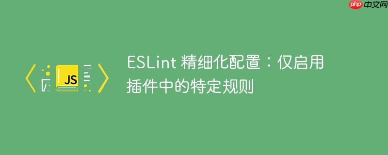 ESLint 精细化配置：仅启用插件中的特定规则