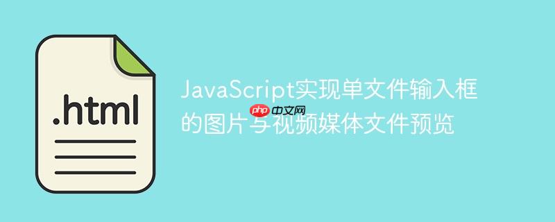 JavaScript实现单文件输入框的图片与视频媒体文件预览