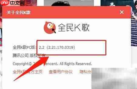 全民K歌电脑版版本号查看方法