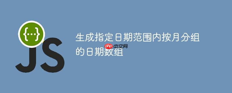 生成指定日期范围内按月分组的日期数组
