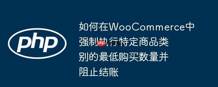 如何在WooCommerce中强制执行特定商品类别的最低购买数量并阻止结账