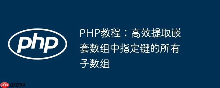 PHP教程：高效提取嵌套数组中指定键的所有子数组