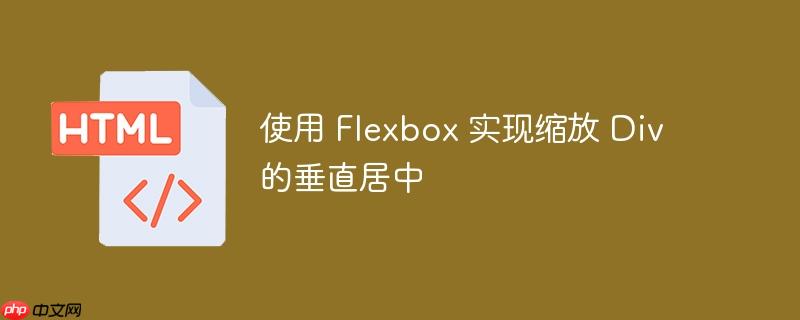 使用 Flexbox 实现缩放 Div 的垂直居中