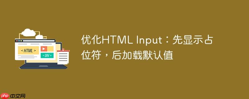 优化HTML Input：先显示占位符，后加载默认值