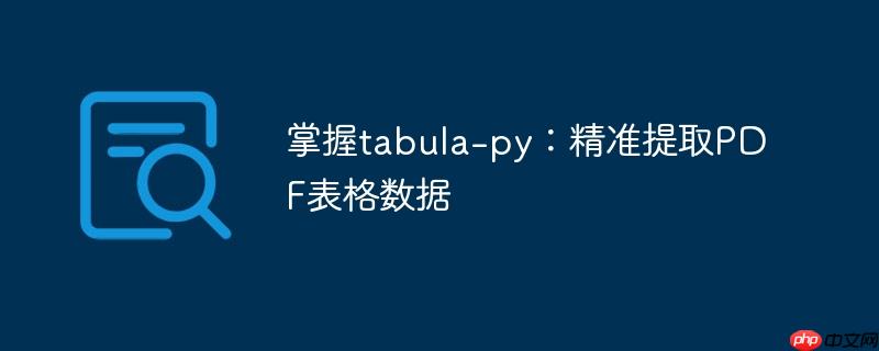 掌握tabula-py：精准提取PDF表格数据