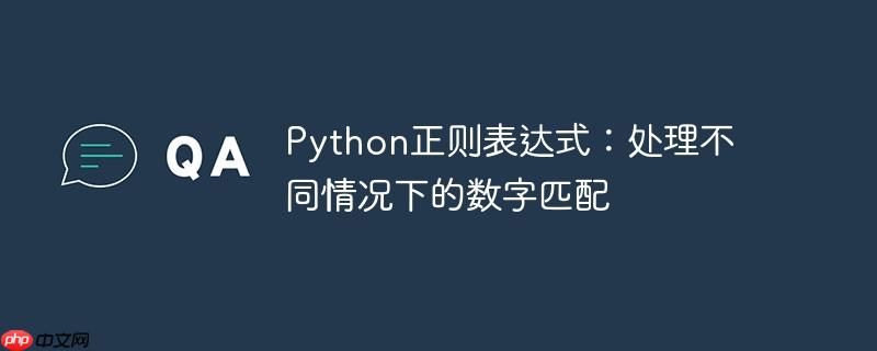 python正则表达式：处理不同情况下的数字匹配