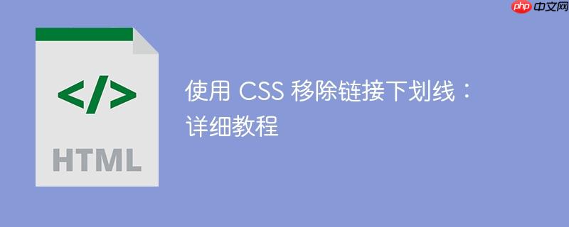 使用 CSS 移除链接下划线：详细教程