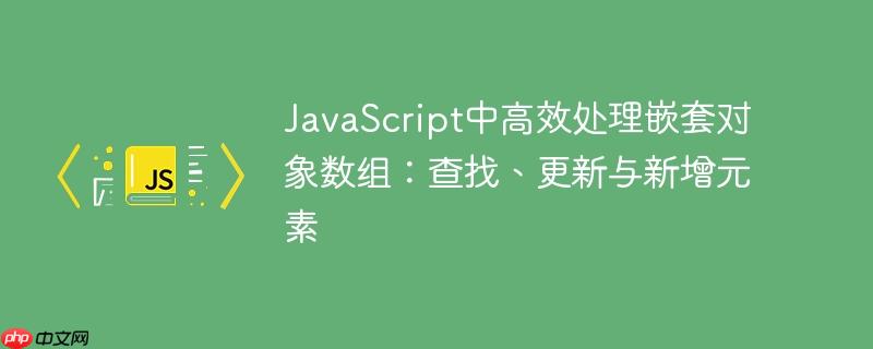JavaScript中高效处理嵌套对象数组：查找、更新与新增元素