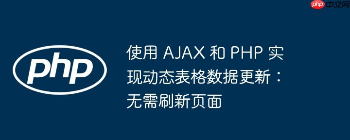 使用 AJAX 和 PHP 实现动态表格数据更新：无需刷新页面