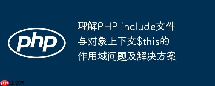 理解PHP include文件与对象上下文$this的作用域问题及解决方案