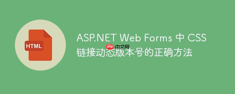 ASP.NET Web Forms 中 CSS 链接动态版本号的正确方法