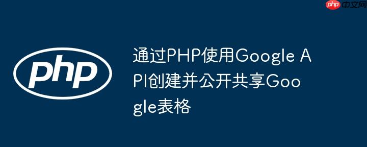 通过PHP使用Google API创建并公开共享Google表格