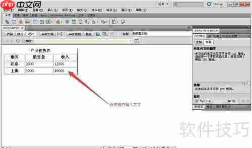 Dreamweaver CS5创建数据表